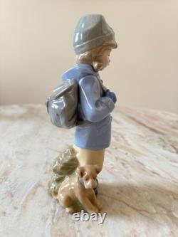 NAO Daisa by Lladro Girl with Dog #1038 Made in Spain 1987 7.5 Figurine