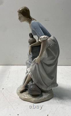 NAO Hand Made In Spain Porcelain Figurine Woman Leaning with Water Pitcher 14 NAO Hand Made In Spain Porcelain Figurine Woman Leaning with Water Pitcher 14