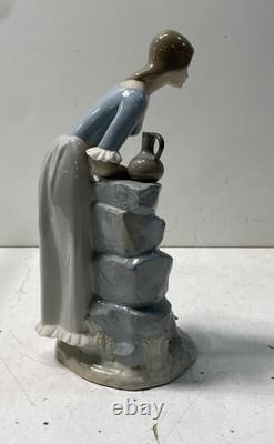 NAO Hand Made In Spain Porcelain Figurine Woman Leaning with Water Pitcher 14