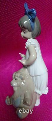 NAO/LLADRO,'My Lovely Lion', Young girl with large soft-toy Lion, Superb figure