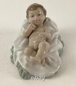 NAO Lladro Baby Jesus Nativity Glazed Porcelain Figure 0312 Hand Made Spain