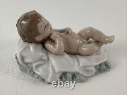 NAO Lladro Baby Jesus Nativity Glazed Porcelain Figure 0312 Hand Made Spain