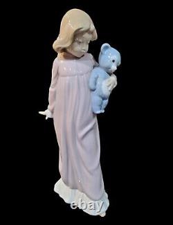 NAO Lladro Bianca & Her Bear Figurine Girl Teddy Bear Spain Porcelain 1978 RARE