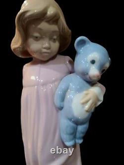 NAO Lladro Bianca & Her Bear Figurine Girl Teddy Bear Spain Porcelain 1978 RARE