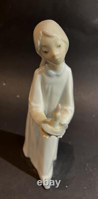 NAO / Lladro Figure Girl with Candle Glossy Finish about 8-1/4 tall