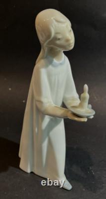 NAO / Lladro Figure Girl with Candle Glossy Finish about 8-1/4 tall