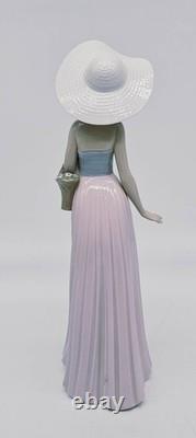 NAO Lladro Girl with Basket of Flowers Figurine 12 Tall Ceramic Woman Retired