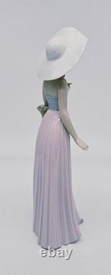 NAO Lladro Girl with Basket of Flowers Figurine 12 Tall Ceramic Woman Retired