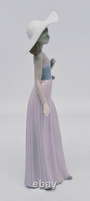 NAO Lladro Girl with Basket of Flowers Figurine 12 Tall Ceramic Woman Retired