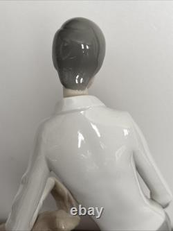 NAO Lladro Large Figure Boy on Stump With Book