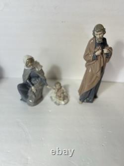 NAO Lladro Nativity Set 3pc Holy Family Figures Spain Porcelain Joseph No Staff