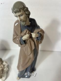 NAO Lladro Nativity Set 3pc Holy Family Figures Spain Porcelain Joseph No Staff