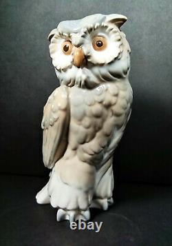 NAO Lladro Short Eared Owl Porcelain Figure Gray & White 6 1/2 1976 Spain