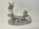 NAO Lladro Spain Bisque Porcelain Boy and Girl on Seesaw with Dog