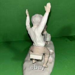 NAO Lladro Spain Bisque Porcelain Boy and Girl on Seesaw with Dog