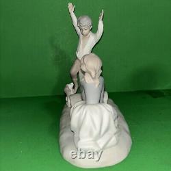 NAO Lladro Spain Bisque Porcelain Boy and Girl on Seesaw with Dog