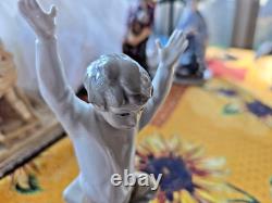 NAO Lladro Spain Bisque Porcelain Boy and Girl on Seesaw with Dog #4867