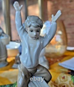 NAO Lladro Spain Bisque Porcelain Boy and Girl on Seesaw with Dog #4867