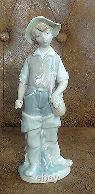 NAO Lladro Spain Porcelain Figurine Boy In Fishing Boots/Made in Spain