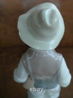 NAO Lladro Spain Porcelain Figurine Boy In Fishing Boots/Made in Spain