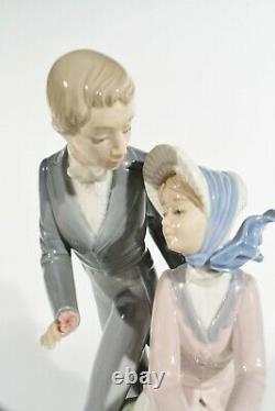 NAO Lladro Spain XXL Porcelain Figurine ° Biedermeier Pair 1984 ° Flowers Horseman