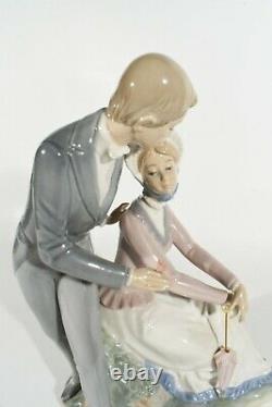 NAO Lladro Spain XXL Porcelain Figurine ° Biedermeier Pair 1984 ° Flowers Horseman