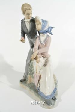 NAO Lladro Spain XXL porcelain figurine ° Biedermeier couple 1984 ° flowers cavalier