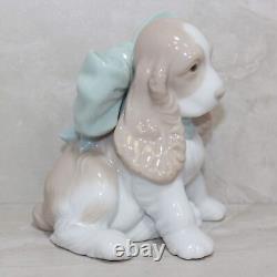 NAO Puppy Present. Porcelain Puppy Figure