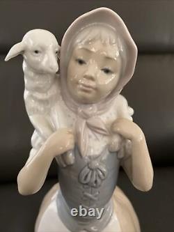 NAO Shepherdess with Lamb Porcelain Statue 10