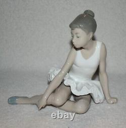 NAO by LLADRO Porcelain Figurine Sitting Ballerina, Handmade in Spain