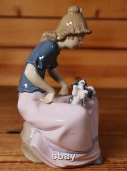 NAO by LLADRO Spain Figure Girl with Puppies Girls with Dogs with Signature #P