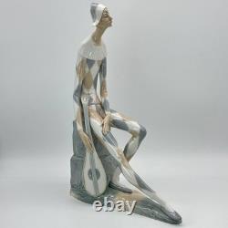 NAO by Lladro 0028 Sad Harlequin with Mandolin Figurine Spain 37 Cm