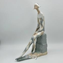 NAO by Lladro 0028 Sad Harlequin with Mandolin Figurine Spain 37 Cm