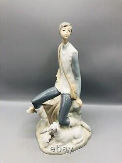 NAO by Lladro 10.5 Shepherd Boy with Dog & Lambs Figure Made in Spain