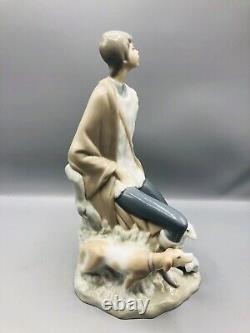 NAO by Lladro 10.5 Shepherd Boy with Dog & Lambs Figure Made in Spain