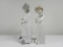 NAO by Lladro 2 Piece Figurines Girl with Dog & Girl with Doll Beautiful