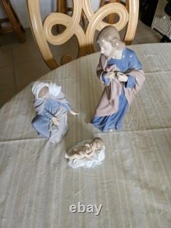 NAO by Lladro 3 pc Porcelain Nativity set Baby Jesus Mary & St. Joseph