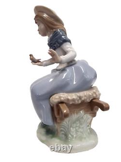 NAO by Lladro Figurine Girl Sitting on Wheelbarrow Excellent Condition