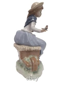 NAO by Lladro Figurine Girl Sitting on Wheelbarrow Excellent Condition