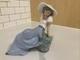 NAO by Lladro Figurine of Young Girl #1042 Listening Bird 1984 Handmade in Spain