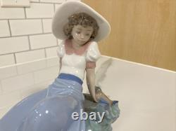NAO by Lladro Figurine of Young Girl #1042 Listening Bird 1984 Handmade in Spain