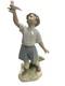 NAO by Lladro Flying Free Porcelain Figurine Boy with Bird 1977