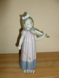 NAO by Lladro Girl with Violin first violin hour height approx 19 cm