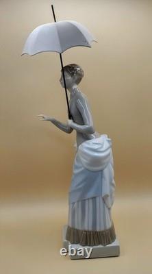 NAO by Lladro Lady with Umbrella Figurine Retired- Mint