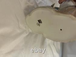 NAO by Lladro Peasant Woman Feeding Two Rabbits Porcelain Figurine #144