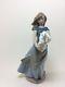 NAO by Lladro Porcelain Figurine 0762 Girl with Bunny Rabbit White 27 cm