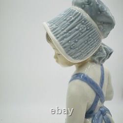 NAO by Lladro Spain Porcelain Figurine Girl With Watering Can Flower Large 12