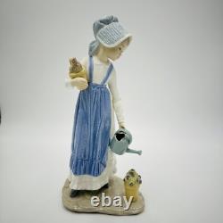 NAO by Lladro Spain Porcelain Figurine Girl With Watering Can Flower Large 12in