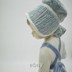 NAO by Lladro Spain Porcelain Figurine Girl With Watering Can Flower Large 12in