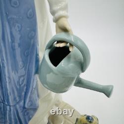 NAO by Lladro Spain Porcelain Figurine Girl With Watering Can Flower Large 12in